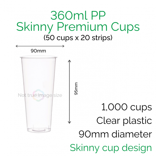 Cups - 360ml PP Skinny Premium Cups (50 pcs)
