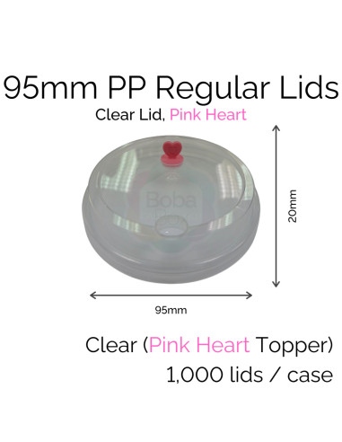 Pink Heart Clear Lids