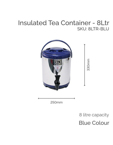 Insulated Blue Tea Container - 8Ltr
