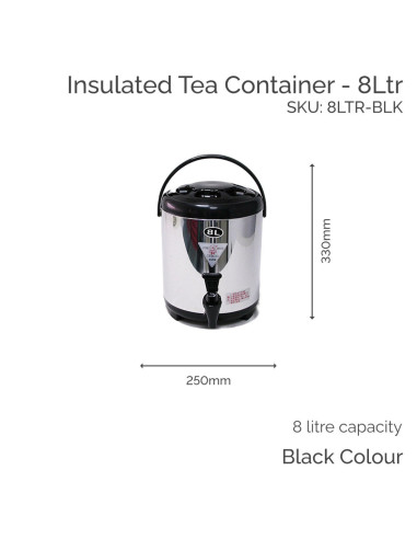 Insulated Black Tea Container - 8Ltr