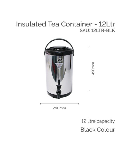 Insulated Black Tea Container - 12 litre