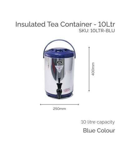 10 Ltr Blue Insulated Tea Container - Boba Box Ltd