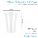 Cups - 700ml PP Soft Cups (50 pcs)