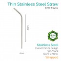 Straws - Curved 6mm x 20cm Stainless Steel (1 pc)
