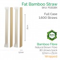Straws - Wrapped 12mm x 21cm Bamboo Fibre (80 pcs) - Full Case