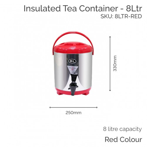 Insulated Red Tea Container - 8Ltr (1 pc)