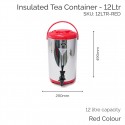 Insulated Red Tea Container - 12Ltr (1 pc)
