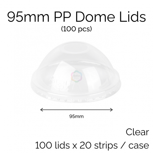 Lids - 95mm PP Dome Lids (100 pcs)