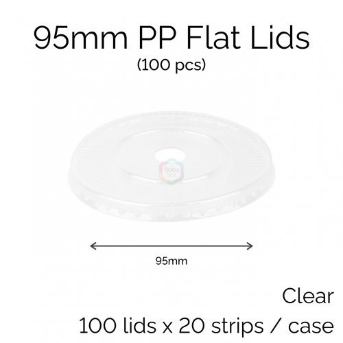 Lids - 95mm PP Flat Lids (100 pcs)
