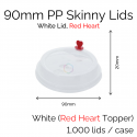 Lids - 90mm PP Skinny (White RH) (100 pcs)