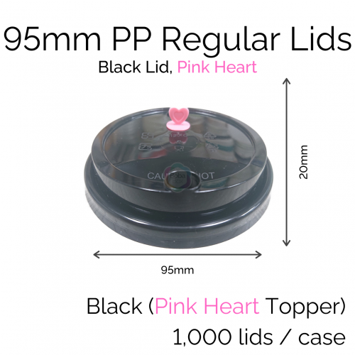 Lids - 95mm PP Regular (Black PH) (100 pcs)